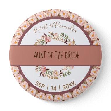 Pink Floral Frame Bridal Shower ID Button