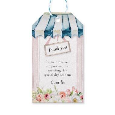 Pink Floral Garden Bridal Shower Thank you Favor Gift Tags