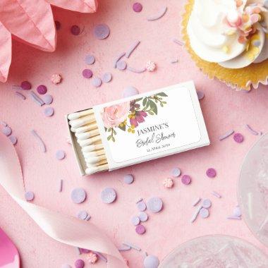 Pink Floral Garden Spring Bridal Shower Matchboxes