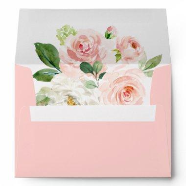 Pink Floral Girl Baby Shower Invitations Envelope