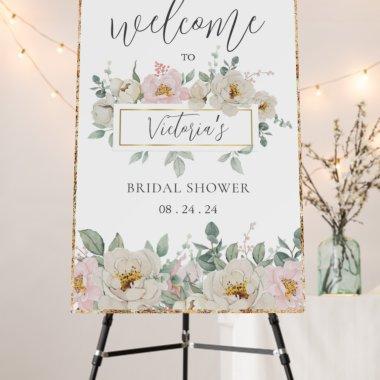 Pink Floral Gold  Foam Board