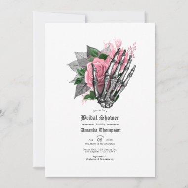 Pink Floral Gothic Bridal Shower Invitations