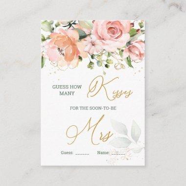 Pink Floral Greenery How Many Kisses in the Jar En Enclosure Invitations