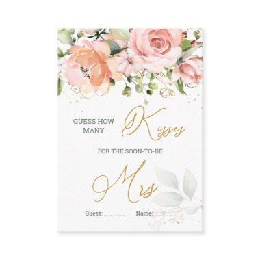 Pink Floral Greenery How Many Kisses in the Jar En Enclosure Invitations