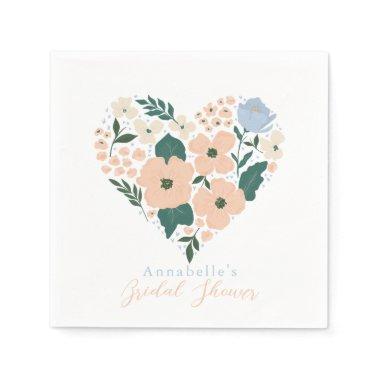 Pink Floral Heart  Napkins