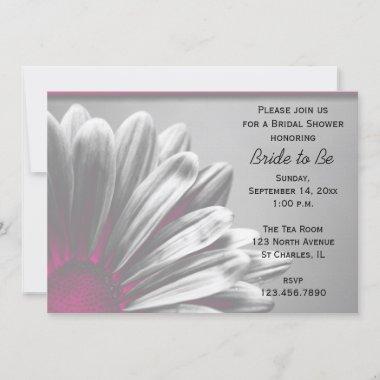 Pink Floral Highlights Bridal Shower Invitations