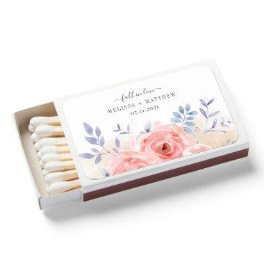 Pink Floral Lilac Rustic Botanical Fall Wedding Matchboxes