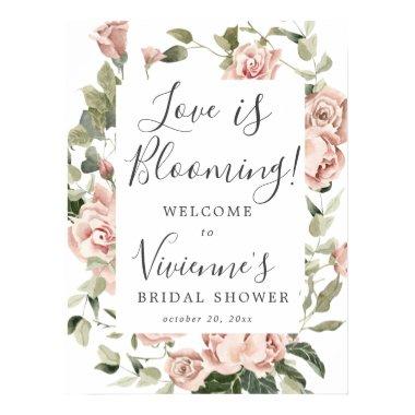 Pink Floral Love is Blooming  Sign