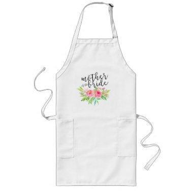 Pink floral Mother of the Bride Long Apron