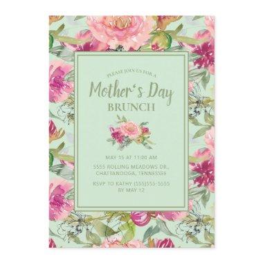 Pink Floral Neo Mint Green Mother's Day Brunch