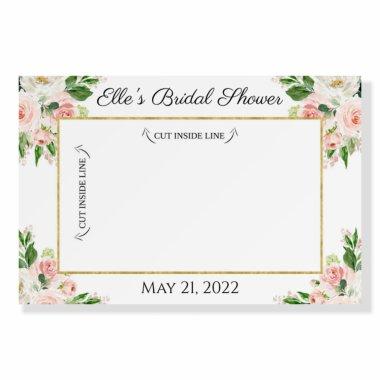 Pink Floral Photo Prop Frame, Selfie Frame Board