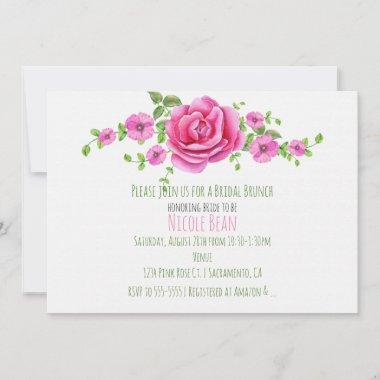 Pink Floral Shabby Chic Bridal Shower Invitations
