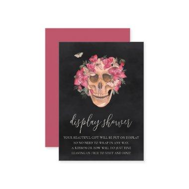 Pink Floral Skull Halloween Display Shower Enclosure