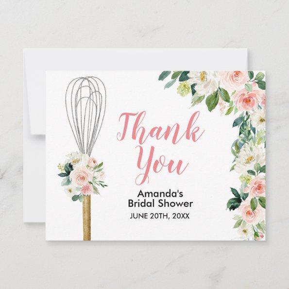 Pink Floral Soon to be Whisked Away Bridal Shower Thank You Invitations