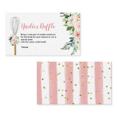 Pink Floral Soon to be Whisked Away Undies Raffle Enclosure Invitations