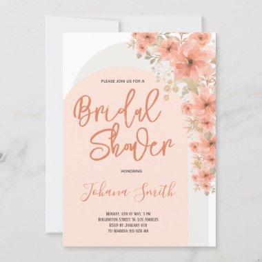 Pink Floral Spring Arch Bridal Shower Invitations