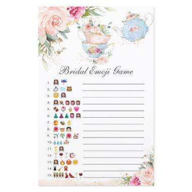 Pink Floral Tea Party Bridal Shower Picture Game