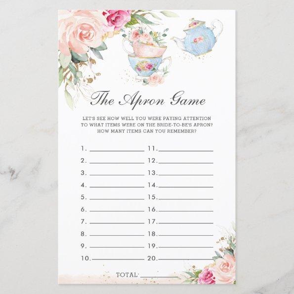 Pink Floral Tea Party The Apron Bridal Shower Game