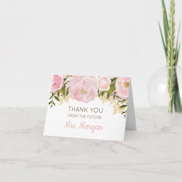 Pink Floral Thank You Invitations