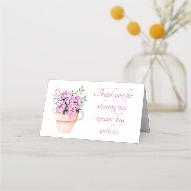 Pink Floral Thank You Watercolor Flower Party Place Invitations