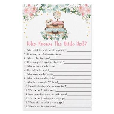 Pink Floral Travel Who Knows The Bride Best Game