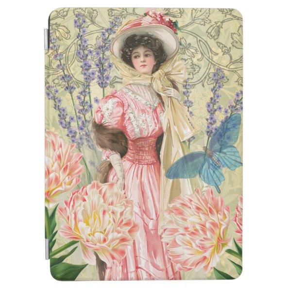 Pink Floral Victorian Woman Regency iPad Air Cover