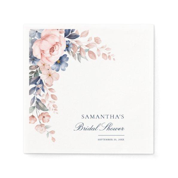 Pink Floral Watercolor  Paper Napkins