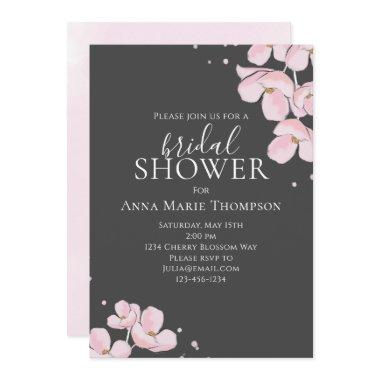 Pink Floral Watercolor Pretty Cherry Blossoms