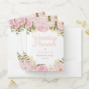 Pink Floral Wedding Planner Folder