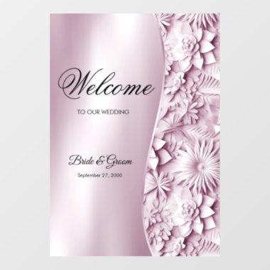 Pink Floral Wedding Wall Decal