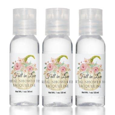 Pink Floral White Pumpkin Watercolor Bridal Shower Hand Sanitizer