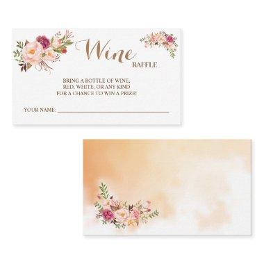 Pink Floral Wine Raffle Wedding