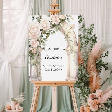 Pink florals roses arch  welcome Foam Board