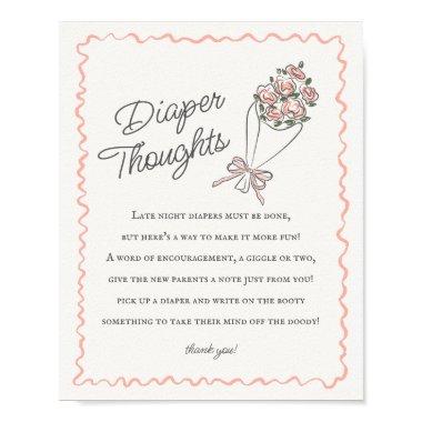 Pink Flower Market Fresh Floral Diaper Thoughts Poster
