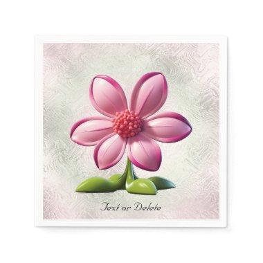 Pink Flower Paper Napkin