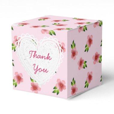 Pink Flowers Cupcake Box