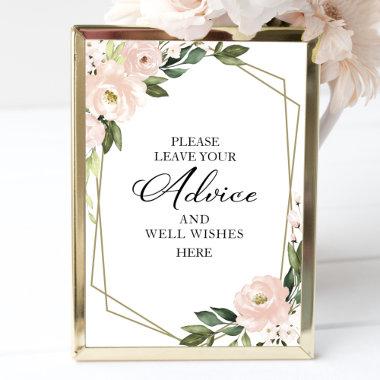 Pink Flowers Geometric Advice And Well Wishes Sign