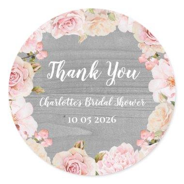 Pink Flowers Thank You  Favor Tag