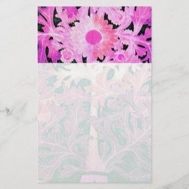 PINK FUCHSIA PURPLE DAISY ,MARGUERITE Floral Stationery
