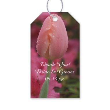 Pink Garden Tulip Wedding Thank You Favor Tags
