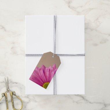 Pink Gerber Daisy Wedding Thank You Favor Tags