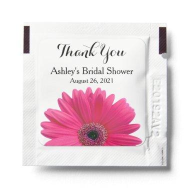 Pink Gerbera Daisy Flower Bridal Shower Favor Hand Sanitizer Packet
