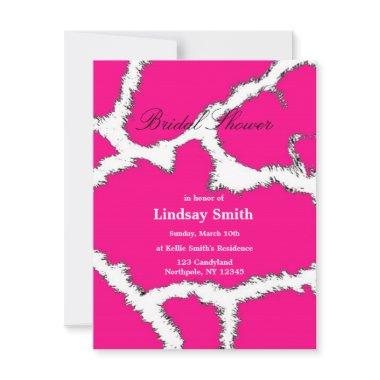 Pink Giraffe Pattern Bridal Shower Invitations