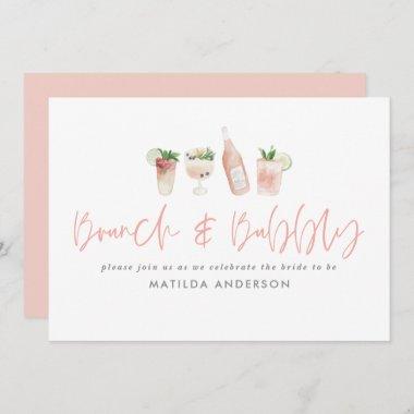 Pink girly bachelorette weekend brunch & bubbly Invitations