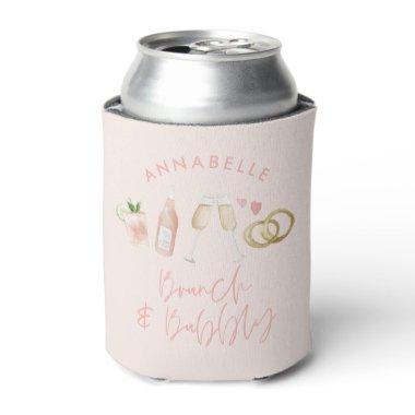 pink girly champagne bridal shower can cooler