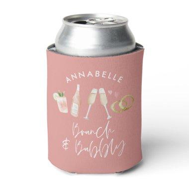 pink girly champagne bridal shower can cooler