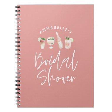 Pink girly modern drinks  notebook