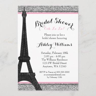 Pink Glam Paris Bridal Shower Invitations