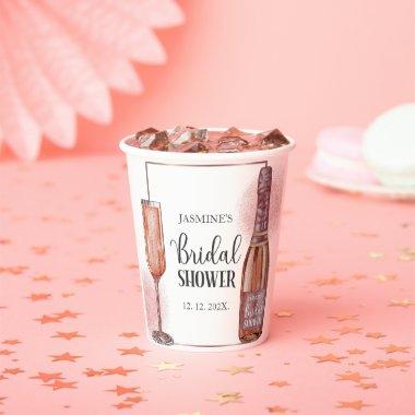 Pink Glitter  Petals and Prosecco Gla Paper Cups