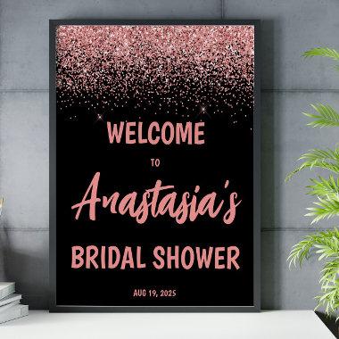 Pink Glitter Bridal Shower welcome Poster